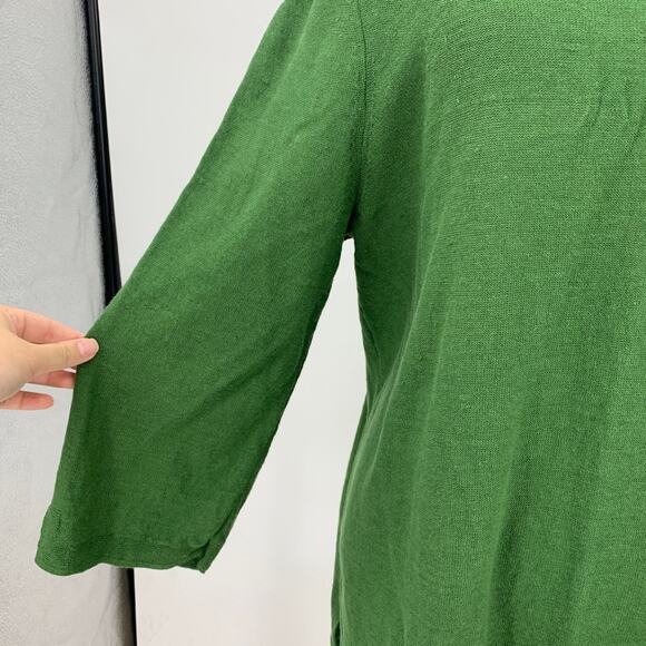 J Jill Sweater Womens L Large Basil Linen Blend Lightweight Bracelet Sleeve - Picture 5 of 14